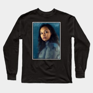 Bobbie Painted Portrait for Screaming Firehawks Long Sleeve T-Shirt